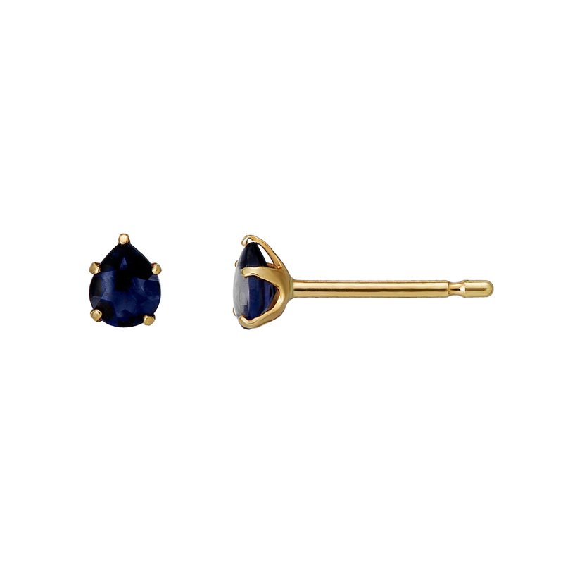 【Second Earrings】 18K 黄金堇青石露珠耳环 - 耳环/耳夹 - 贵金属 