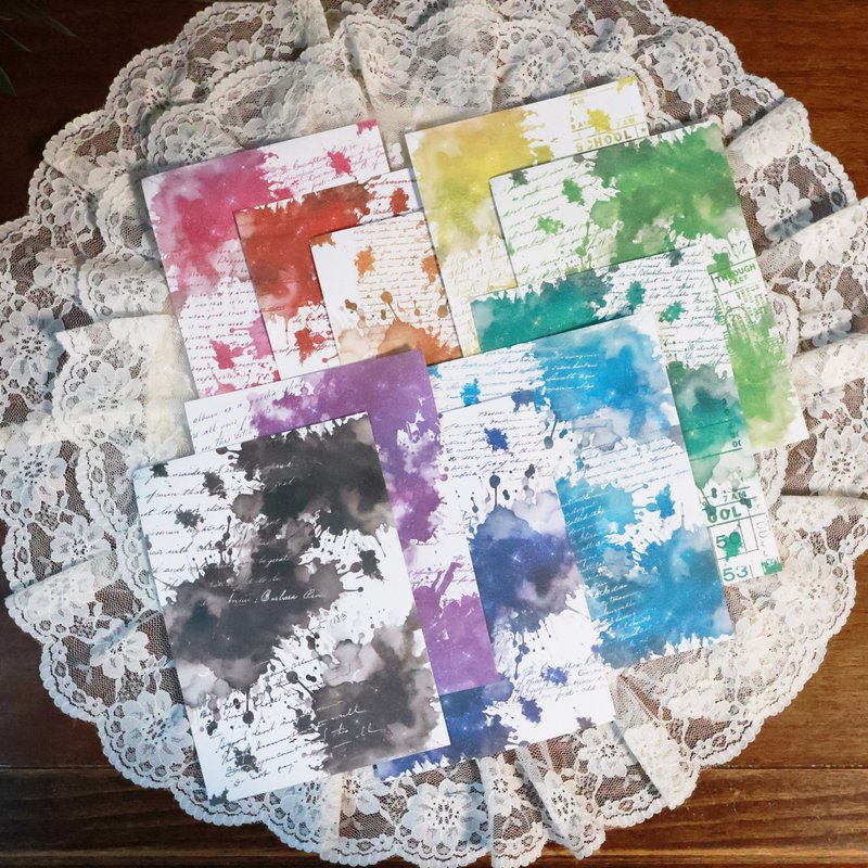 复古.极光背景 - 便条纸/标签贴 - 纸 多色