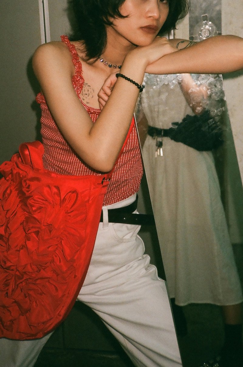 原创红色大肠袋 - 侧背包/斜挎包 - 聚酯纤维 红色