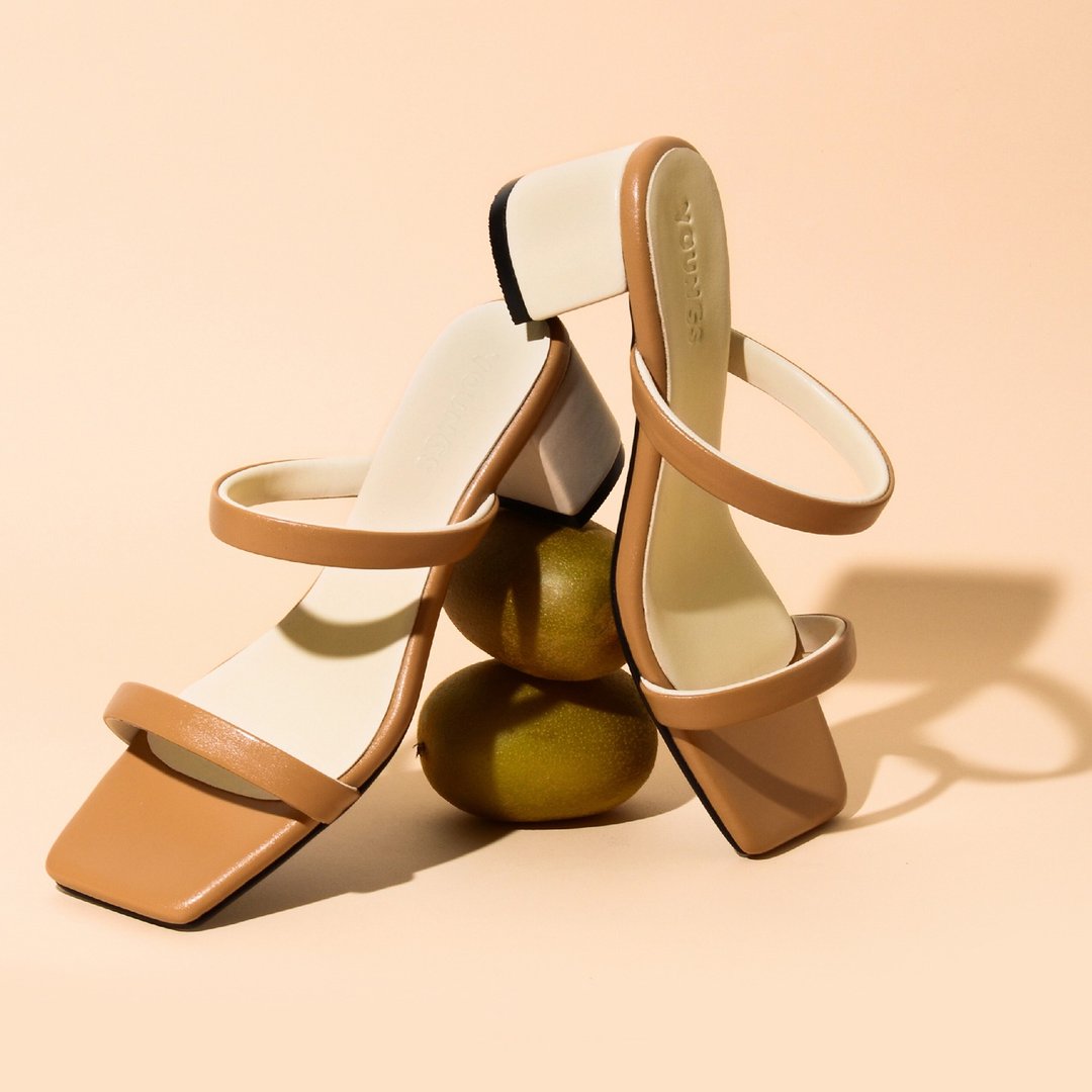 YOUNGS DUO Tan Color.2 inch high heels - 高跟鞋 - 人造皮革 卡其色