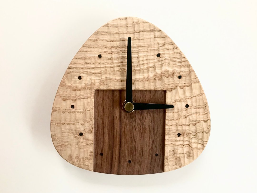 Rice ball wall clock - 时钟/闹钟 - 木头 咖啡色
