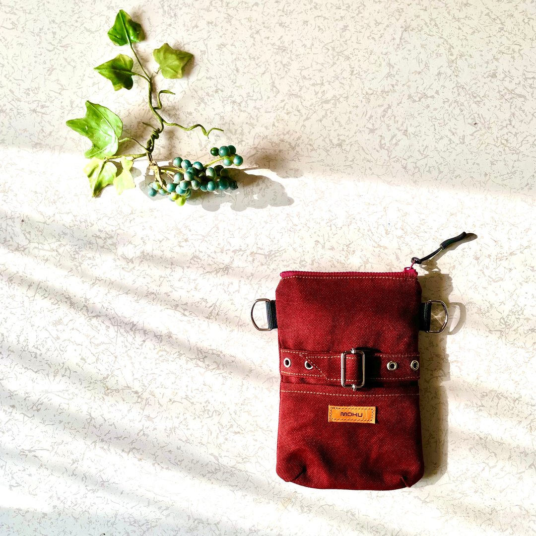 Smartphone belt pouch・Bordeaux - 化妆包/杂物包 - 棉 红色