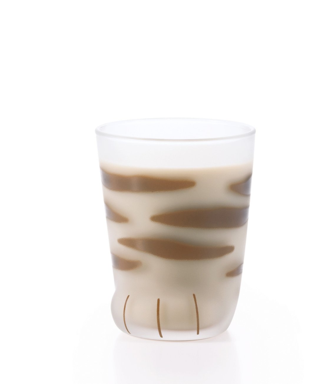 6677 Cat Cup Glass Cat Goods [coconeco kitten] 230ml cat lover foot Paw present Tumbler Cat Cute miscellaneous goods Cat Tableware - 玻璃杯 - 玻璃 咖啡色