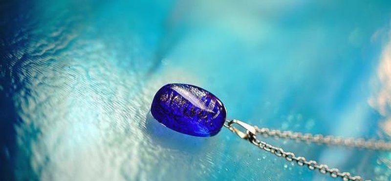 Blue shiny jewel - 项链 - 其他金属 