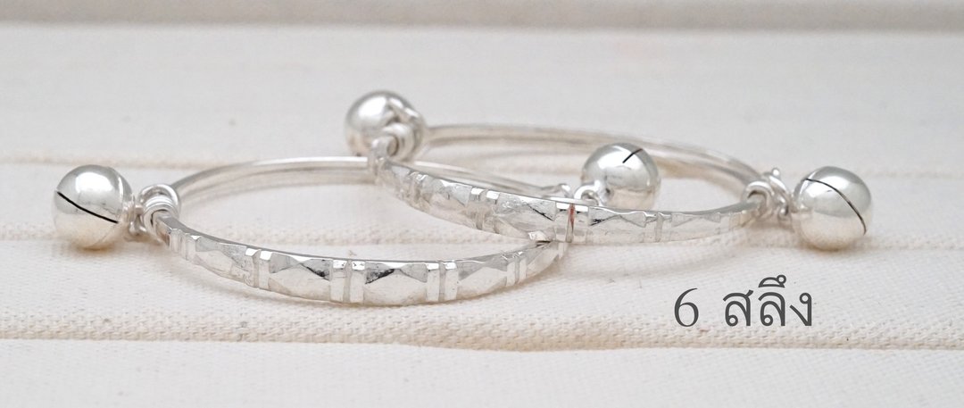 Silver Baby bangle- (In Pair) - 手链/手环 - 其他金属 银色