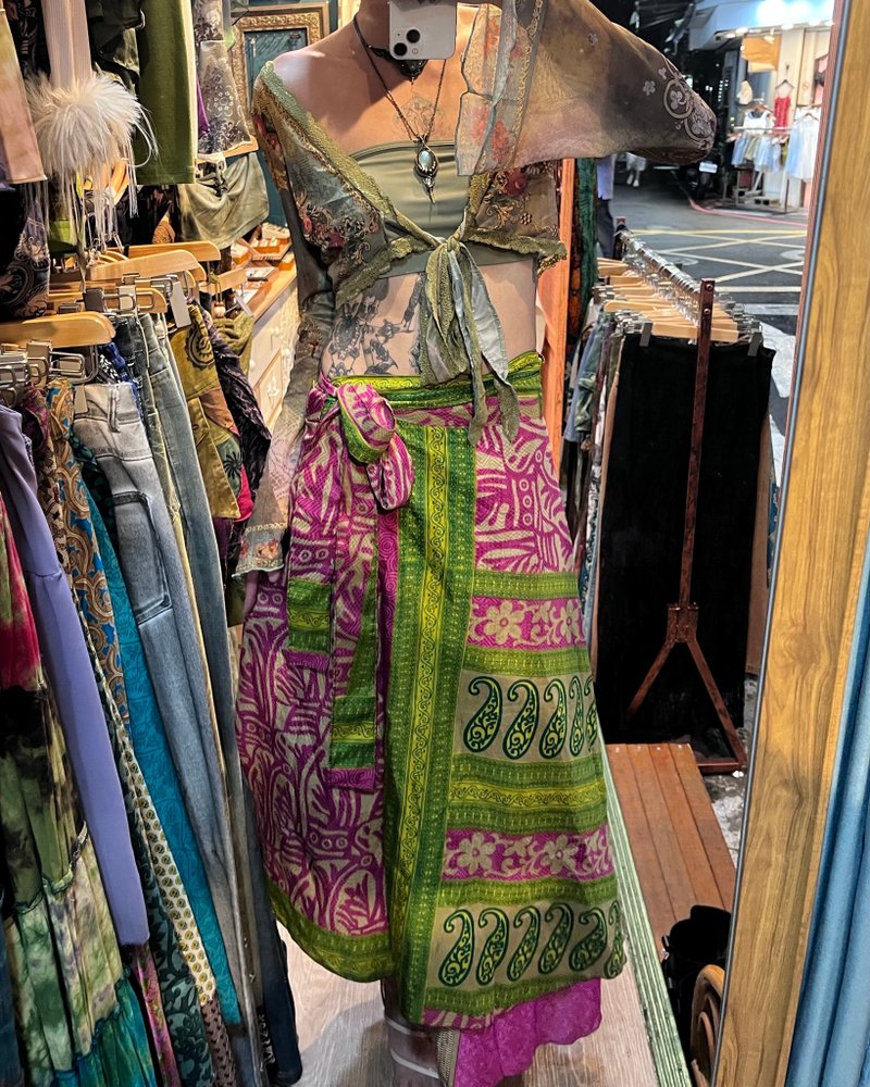 喜迎瑶 尼泊尔 一片裙 多种穿法 吊带裙 连身裙 民族风 嬉皮 背心 - 洋装/连衣裙 - 其他材质 多色