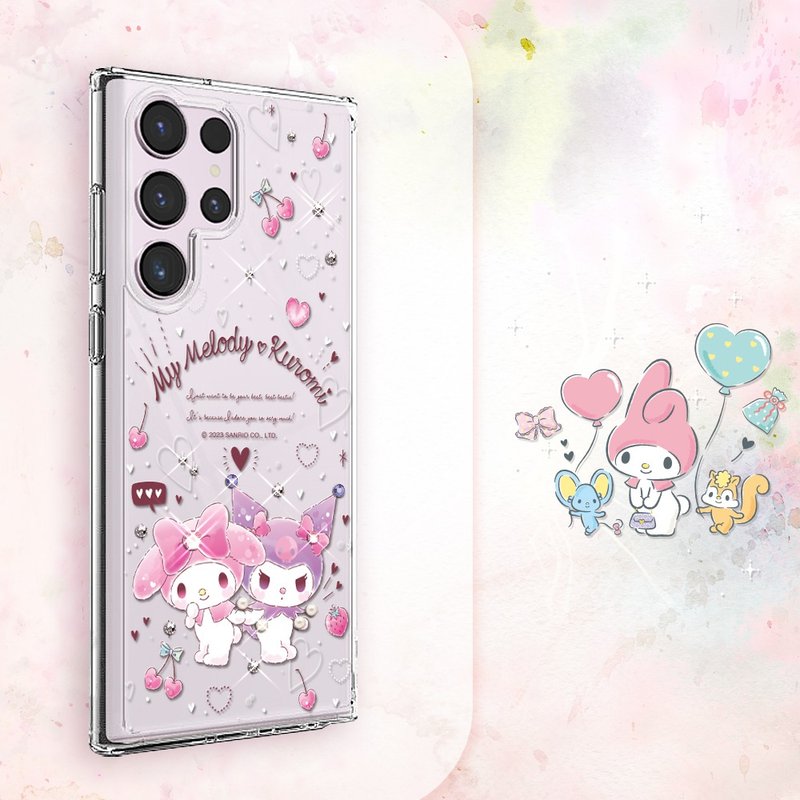 三丽鸥 S25/S24/S23/S22 轻薄军规防摔水晶彩钻手机壳-欢乐美乐蒂 - 手机壳/手机套 - 其他材质 多色