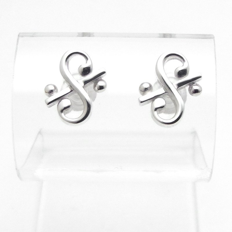 Segno earrings - 耳环/耳夹 - 纯银 银色