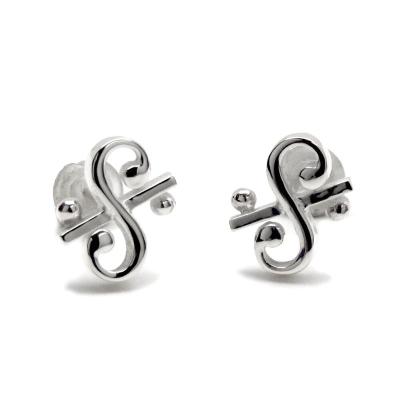 Segno earrings - 耳环/耳夹 - 纯银 银色