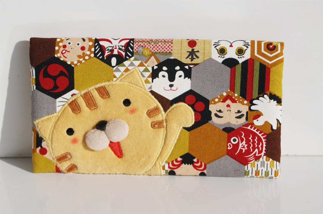 Bucute长-福气虎新年布红包袋/招财/限量/100%手工 - 红包/春联 - 其他人造纤维 橘色