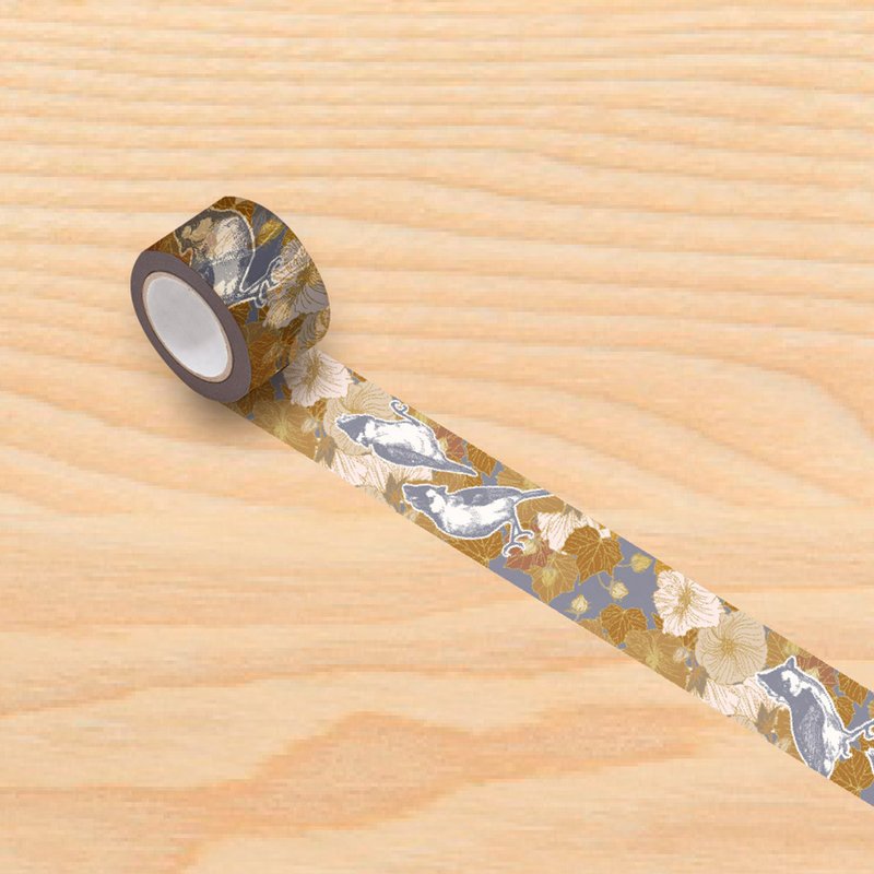 台湾原生特有意象纸胶带系列｜台湾黄山雀 “The Beauty of Taiwan” Taiwan Image Masking Tape - 纸胶带 - 纸 紫色