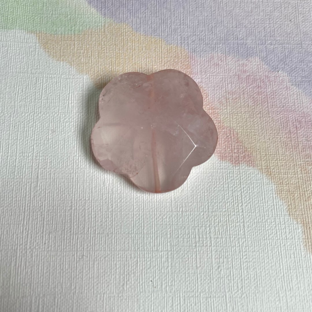051726粉晶/带孔素材/梅花/晶石/天然/水晶/能量石/原生态 - 金工/饰品 - 水晶 粉红色