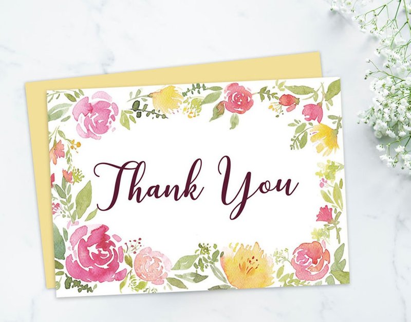 花之感谢卡 / Thank you card / 万用咭 - 卡片/明信片 - 纸 