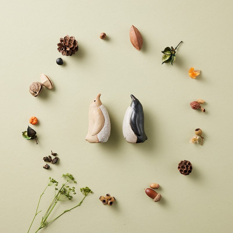 乐Y - 企鹅 黑 + 白 - 摆饰 - 陶 