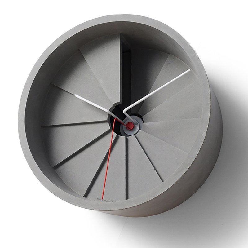 四度空间挂钟 200MM_红/灰色水泥 - 时钟/闹钟 - 水泥 灰色