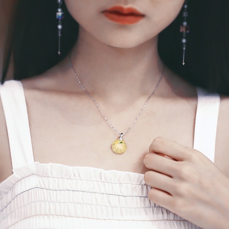 【瑶贝】纯银抗过敏贝壳水晶项链 女友礼物 百搭锁骨链 情人礼物 - 项链 - 水晶 白色