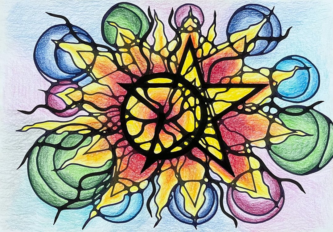 Winner star. Modern Art. Original drawing. - 墙贴/壁贴 - 纸 