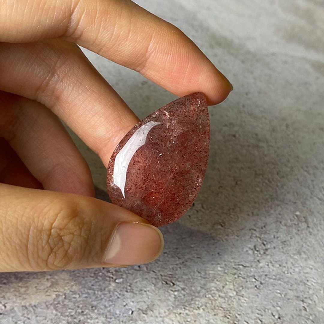 【微瑕疵福利品】草莓晶水滴吊坠 (S925纯银x项链x锁骨链) - 锁骨链 - 宝石 粉红色