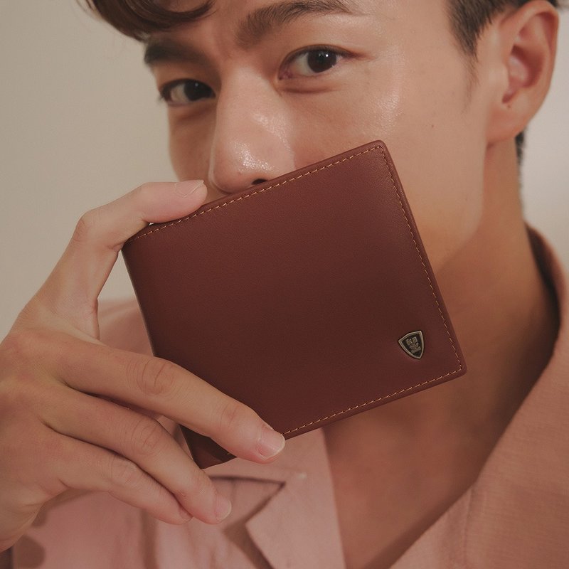 【金安德森】Owen 牛皮左右翻双窗式短夹-咖啡色 - 皮夹/钱包 - 真皮 咖啡色