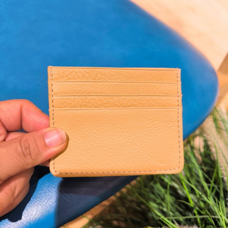C006 Card Case Wallet - Beige - Genuine leather - 皮夹/钱包 - 真皮 黄色
