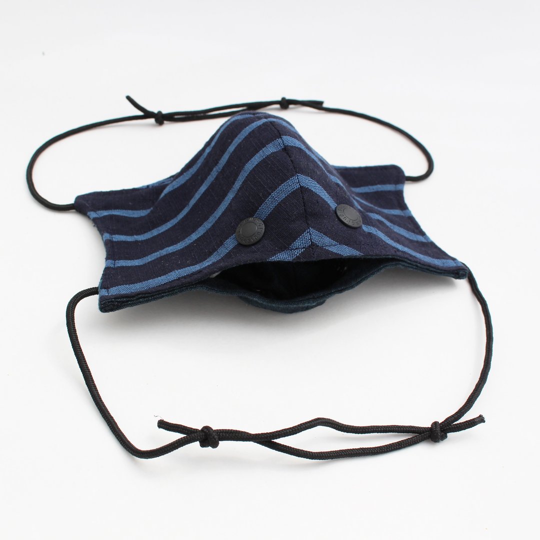 seto / Momonga mask / Aizu Navy Blue - 口罩 - 棉．麻 蓝色