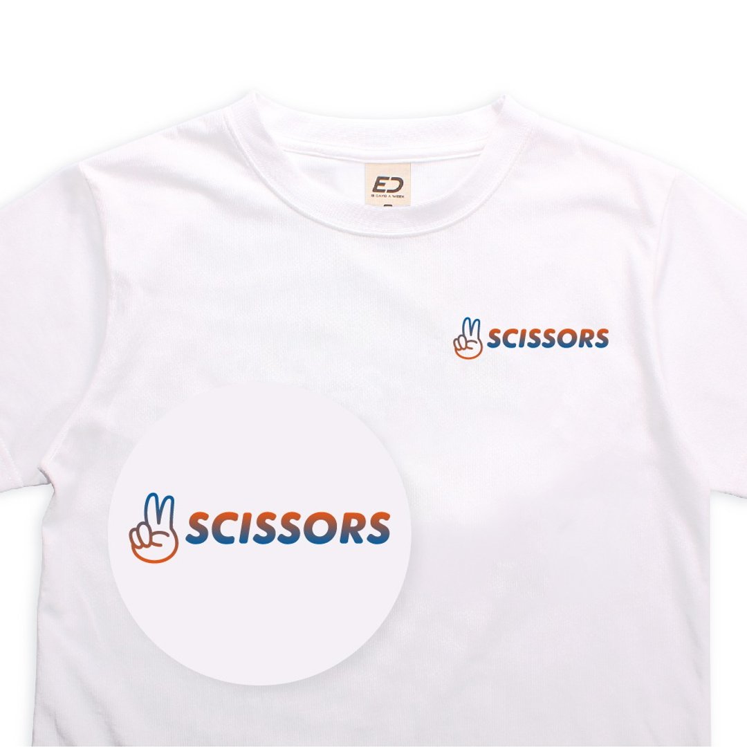 【爱的小手】Scissors剪刀  短T/男T恤/女上衣/T-Shirt - 男装上衣/T 恤 - 棉 白色