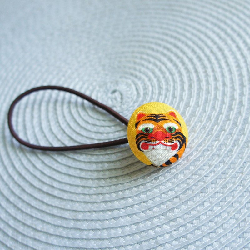 Lovely【虎爷包扣松紧发束 | 黄色】 1个 - 发饰 - 棉．麻 黄色