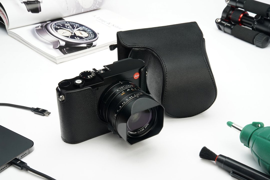适用机型LEICA Q3 手掌纹皮革相机底座全包覆皮套 - 相机包/相机袋 - 真皮 多色