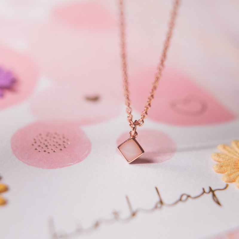 爱 转角 - 项链 - 玫瑰金 金色