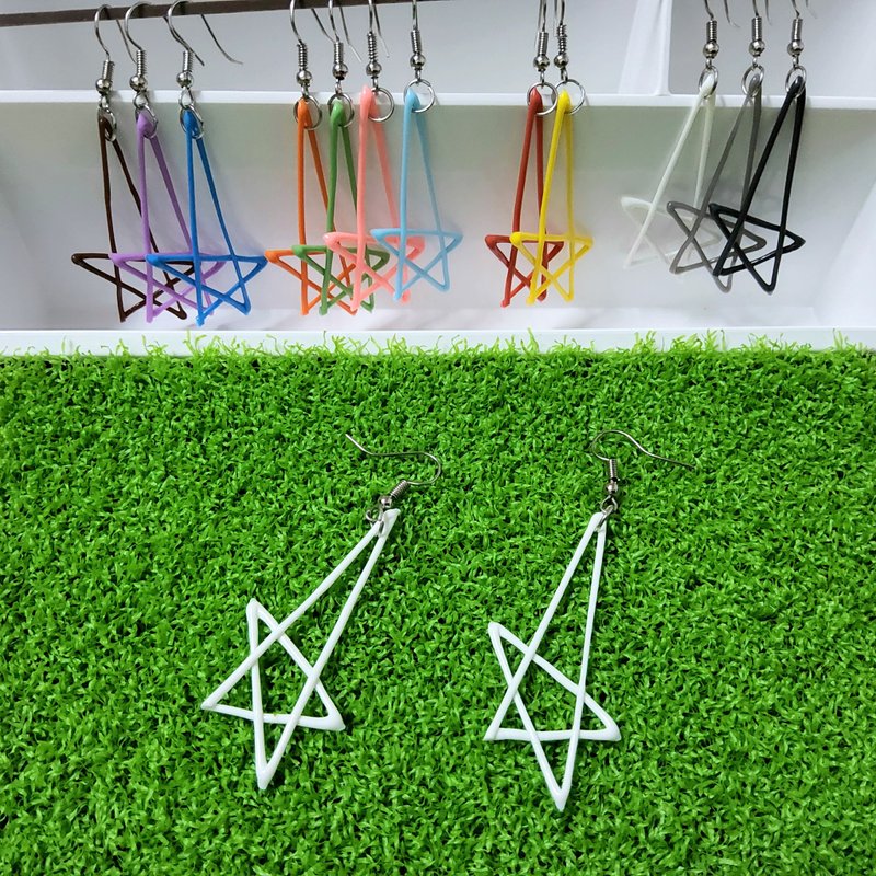 闪耀之星 - 耳环/耳夹 - 环保材料 多色