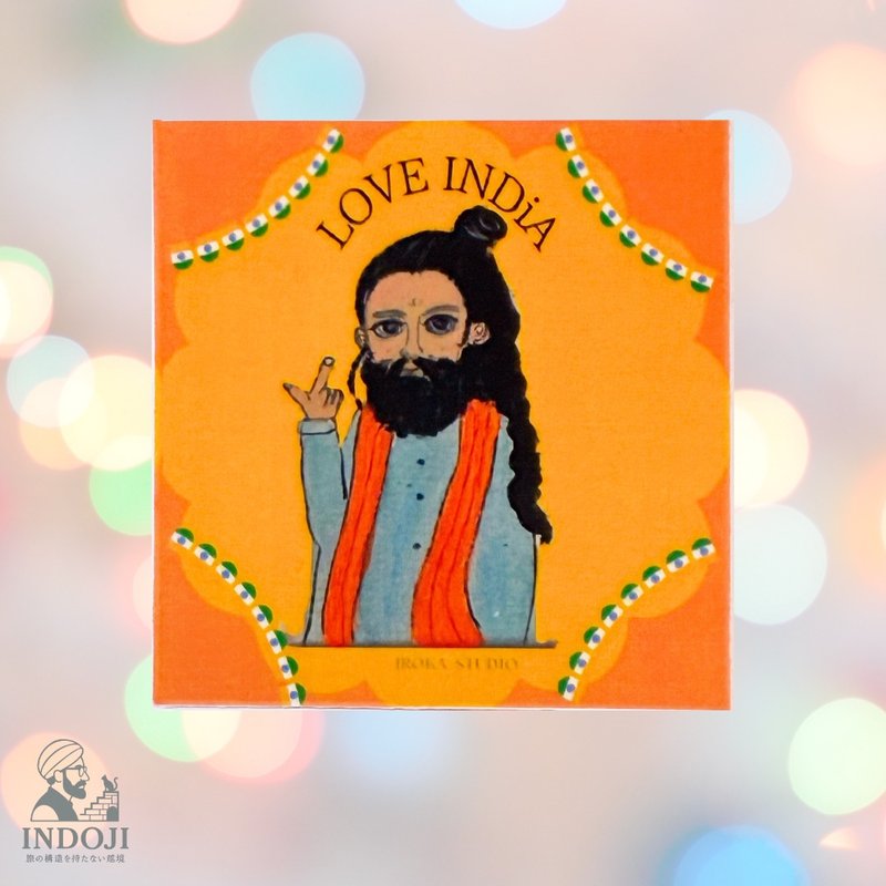 002. 艺术贴紙,LOVE INDIA, 印度绅士 - 贴纸 - 纸 橘色
