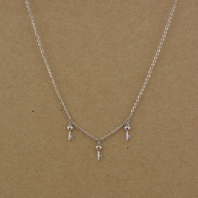 mini 魔法钥匙项链 - 项链 - 纯银 银色