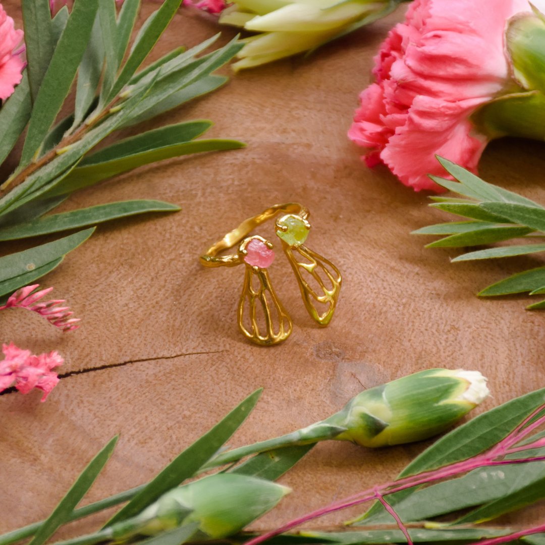 Butterfly Wings Ring - 戒指 - 铜/黄铜 金色