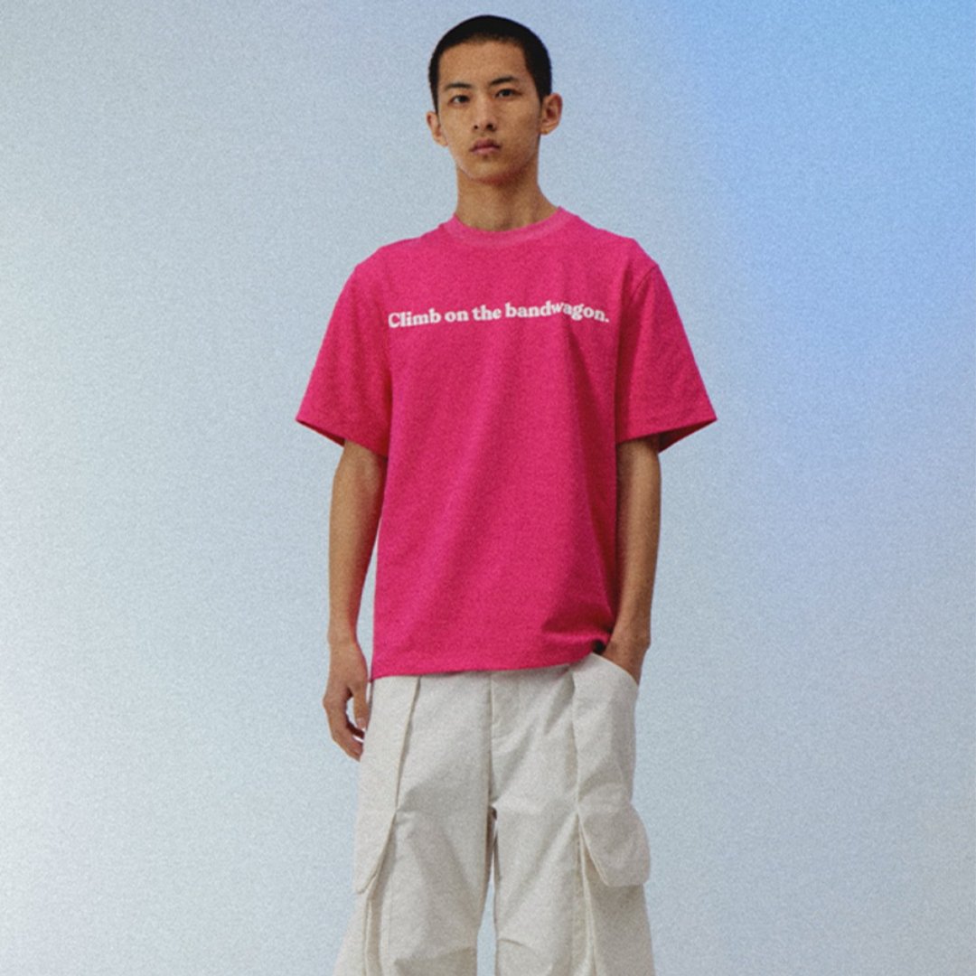 Climb Slogan T-shirt 攀登短袖T恤 玫红 無性別穿搭 - 中性连帽卫衣/T 恤 - 其他材质 红色