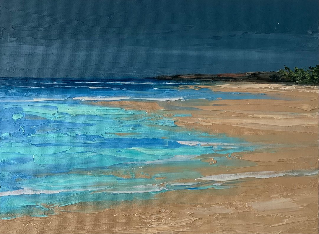 Original Sea Oil Painting On Canvas Stormy Beach Ocean Art Textured Impasto Art - 墙贴/壁贴 - 棉 多色