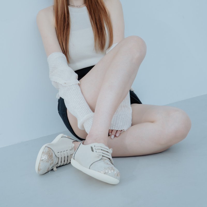 【宽脚友善】MIT舒适手工馒头鞋。真皮。米2835 - 女款休闲鞋 - 真皮 白色