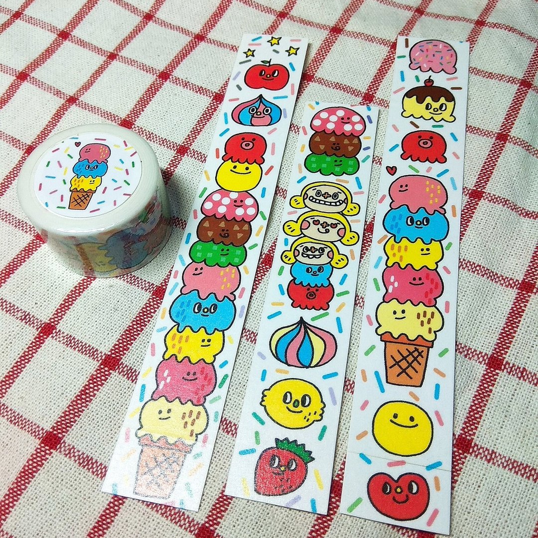 快乐食物冰淇淋 / 纸胶带 - 纸胶带 - 纸 多色