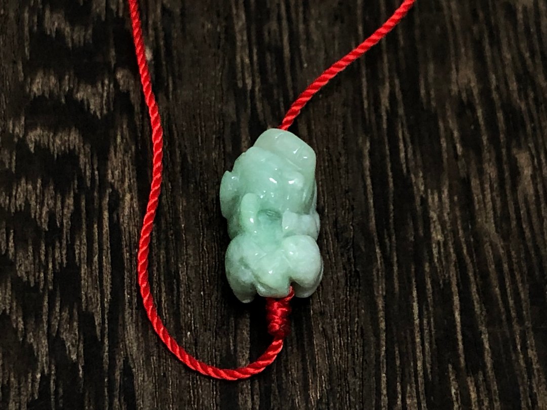 快速出货 天然缅甸玉翡翠 开运幸运红绳手链 招财貔貅手链 - 手链/手环 - 玉石 绿色