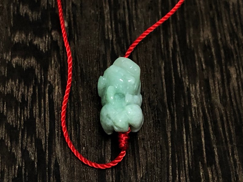 快速出货 天然缅甸玉翡翠 开运幸运红绳手链 招财貔貅手链 - 手链/手环 - 玉石 绿色