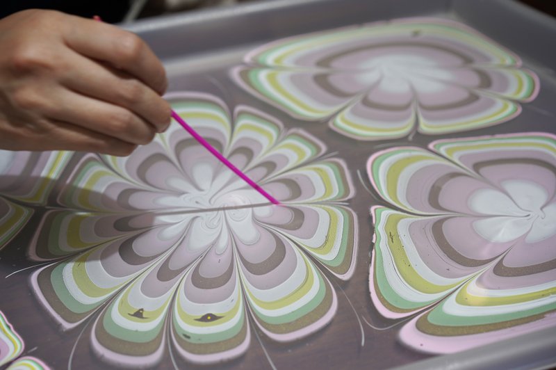 IARTS【亲子/成人】神奇水波画 MARBLING ART 丝巾 - 插画/绘画/写字 - 丝．绢 