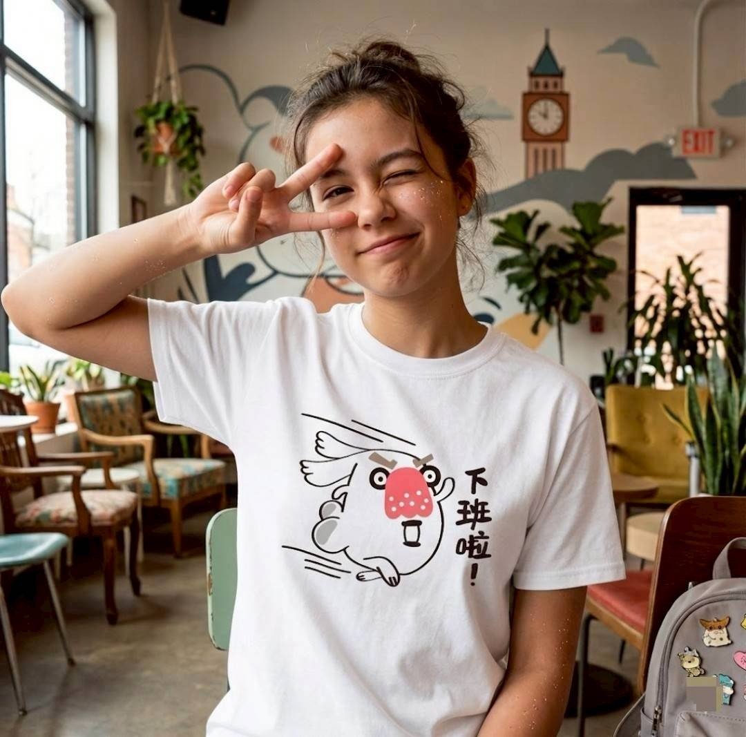 狗屁下班 有尺寸 搞笑T 文青服饰 创意服饰 情侣装 亲子装 搞怪 - 男装上衣/T 恤 - 棉 白色