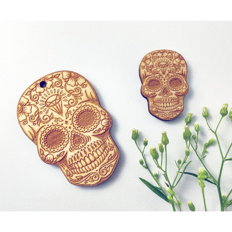 10 Pieces wood sugar skull, Wooden skull shapes for crafts, Day of the Dead, Hal - 其他 - 木头 