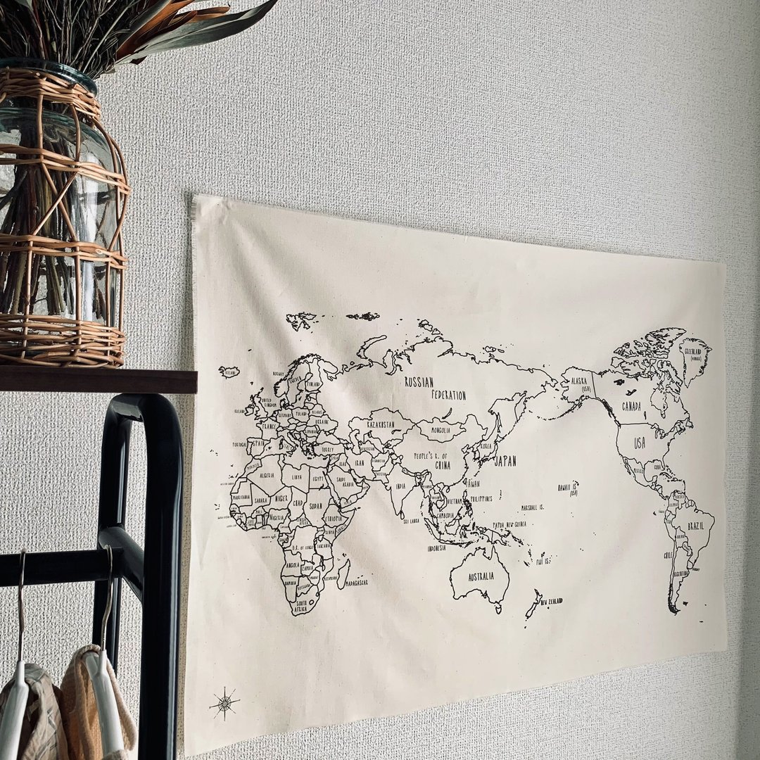 World map fabric poster - 墙贴/壁贴 - 棉 