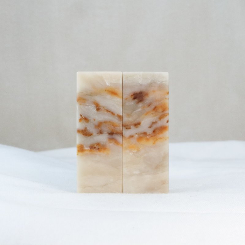 爱你一万年 / 宝泥斋定制结婚/情人对章 - 巴林石 - 印章/印台 - 石头 卡其色