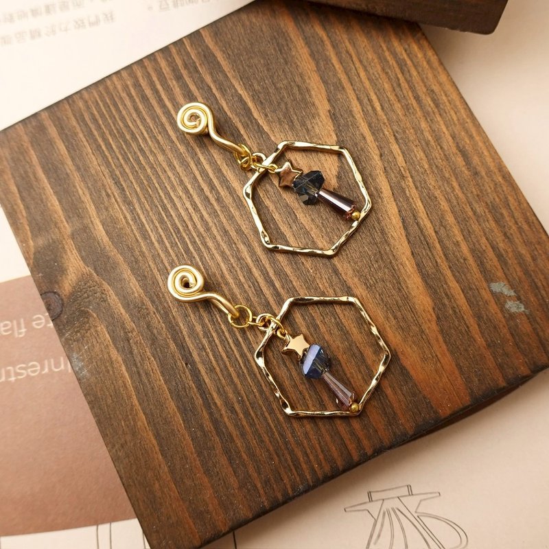 迟来的圣诞 无痛耳夹 / 透紫 - 耳环/耳夹 - 其他金属 