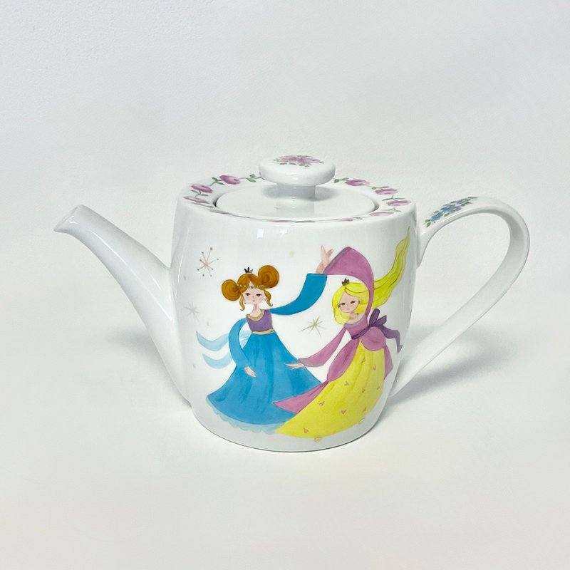 玫瑰茶壶与跳舞公主 - 茶具/茶杯 - 瓷 白色