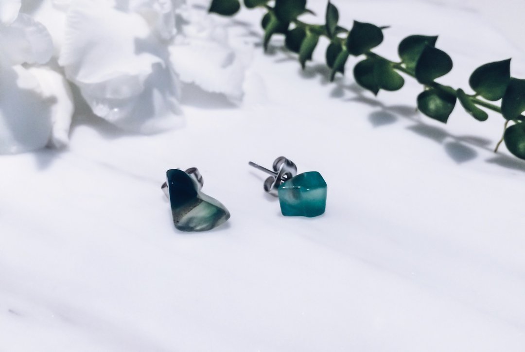 colorful dream earrings | 翡翠森林-耳环 - 耳环/耳夹 - 宝石 绿色