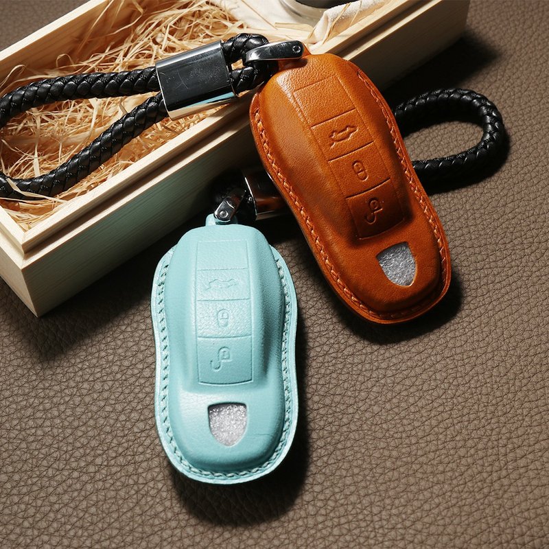 【疯匠订制】纯手工制作汽车钥匙包套For Porsche保时捷 高端礼品 - 钥匙链/钥匙包 - 真皮 