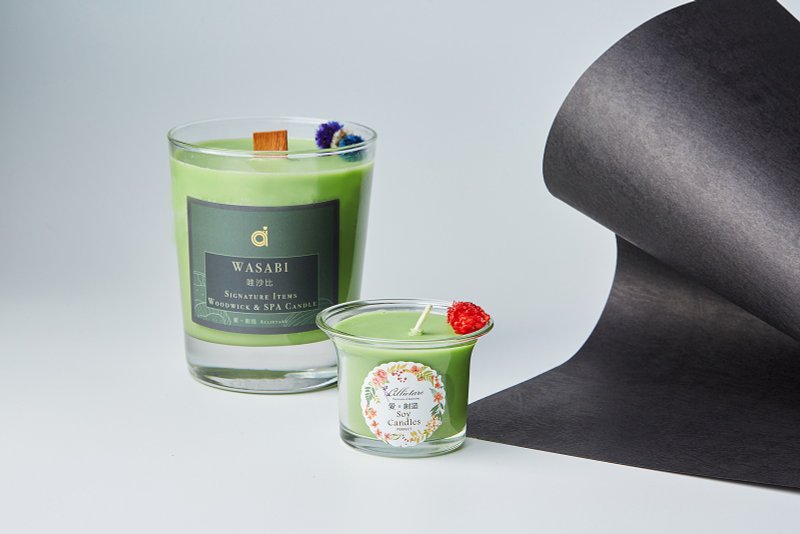 【哇沙米】WASABI 特调乳液蜡烛 交换礼物 生日礼物 - 蜡烛/烛台 - 蜡 绿色