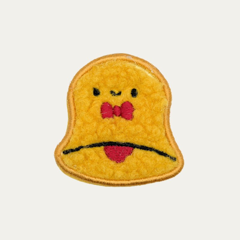 钟形图案蓬松磁性胸针垫 - 徽章/别针 - 绣线 黄色